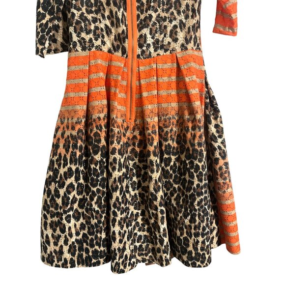 TRACY REESE Dress New Asymmetric Frock Cheetah Stripe Fit n Flare Mixed Print 10 - Picture 7 of 15